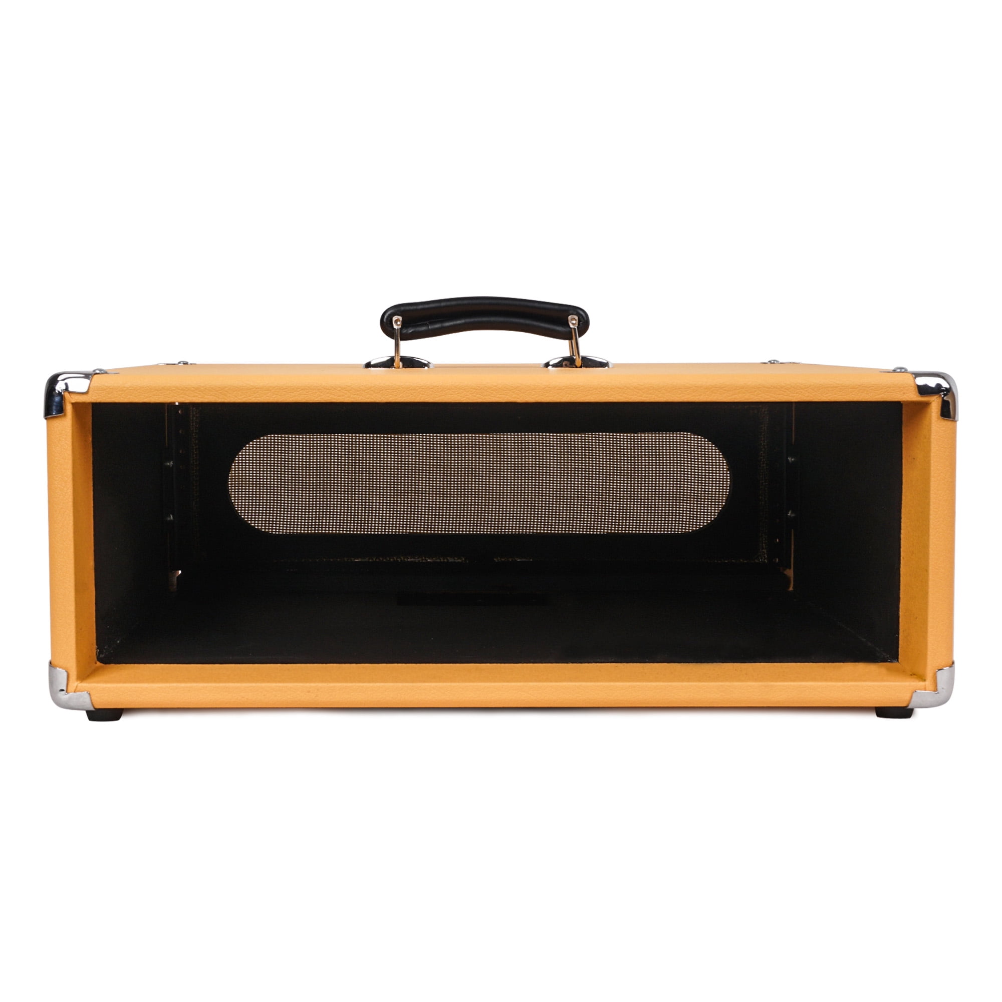 Sound Town Vintage 3U Amp Rack Case, 12.5" Depth with Rubber Feet, Dust Cover, Kickstand, Orange (STVRC-3OR)
