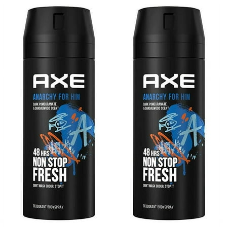 2 Pack Axe Anarchy for Him Mens Deodorant Body Spray, 150ml
