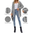 thumbnail image 3 of Hanerdun Women Open Front Cardigan Female Sweater Cardigans with Pocket Gray M, 3 of 5