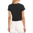 thumbnail image 2 of Hat and Beyond Womens Active Lifestyle High Waisted Short Sleeve Yoga Dance Tee Shirt, 2 of 7