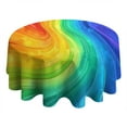 thumbnail image 4 of Colorful Tie Dye Wave Pattern Round Tablecloth 60"x60",Wrinkle Wipeable Table Cloth for Kitchen Dining Room Picnic Patio Party, 4 of 6