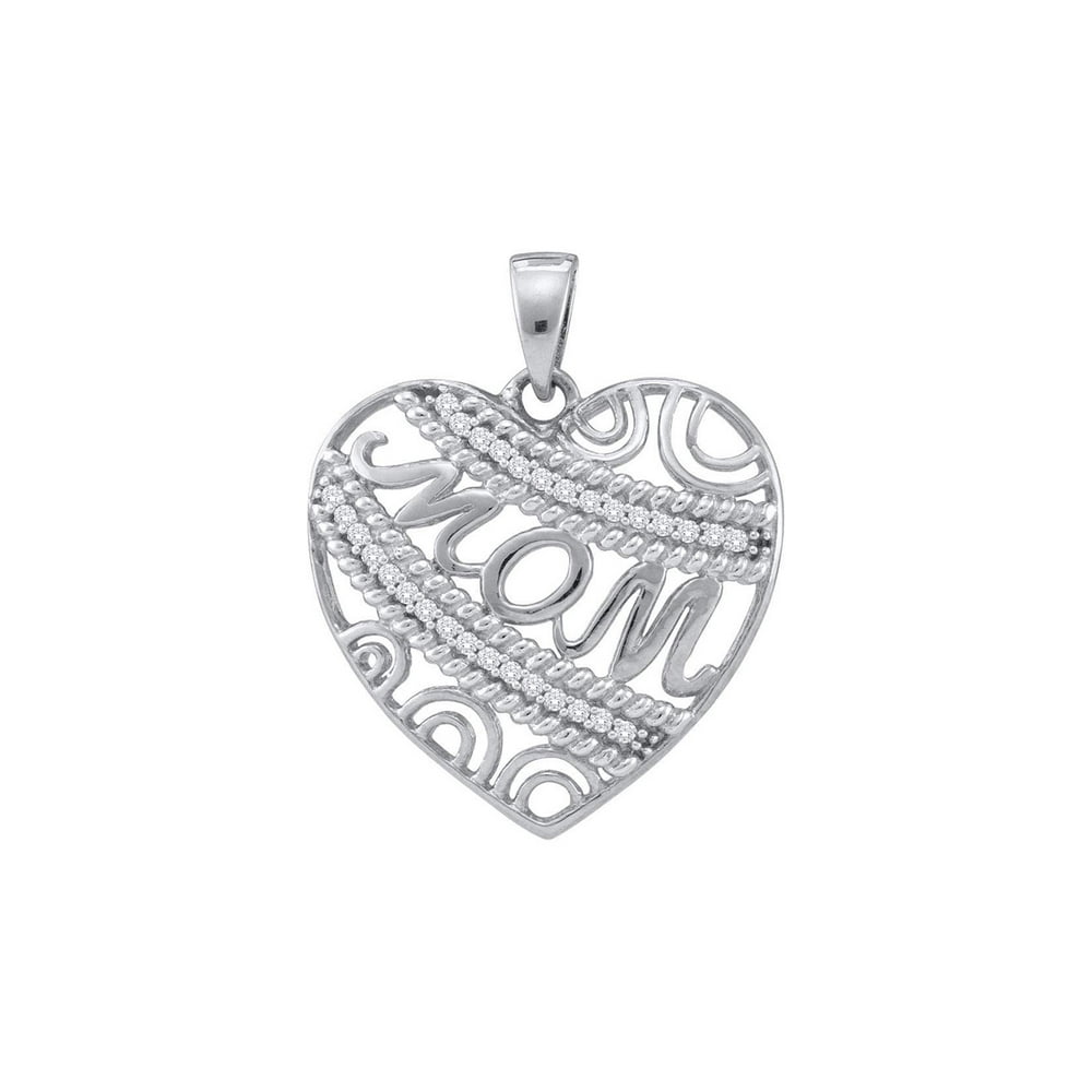 White gold mom pendant Clearance