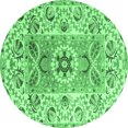 thumbnail image 1 of Ahgly Company Indoor Round Abstract Emerald Green Modern Area Rugs, 6' Round, 1 of 4