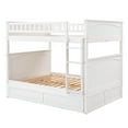 thumbnail image 6 of [US IN STOCK] Full Over Full Bunk Bed with Twin Size Trundle, Pine Wood Bunk Bed with Guardrails, White （Old SKU:LP000044AAK）, 6 of 9
