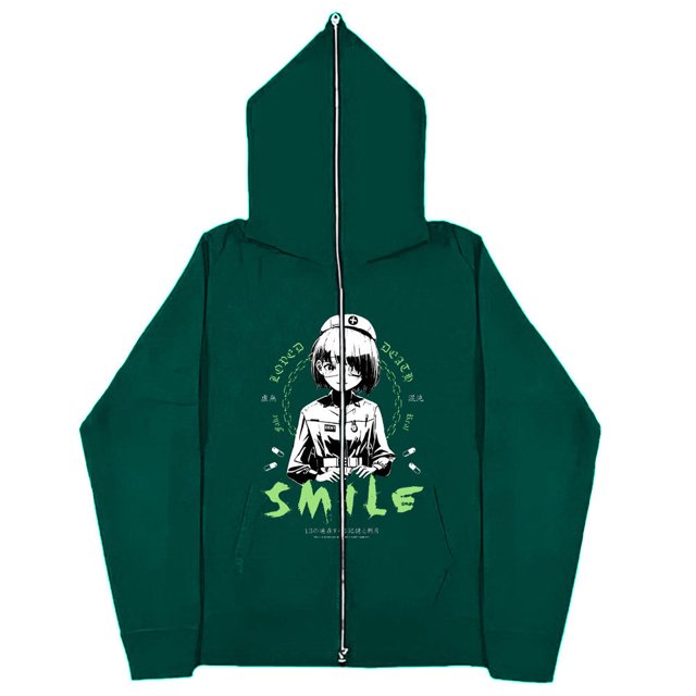 Sudaderas Y2K de chica oscura europea y americana para hombres y mujeres, sudaderas con capucha góticas para parejas, sudadera de Cremallera larga Harajuku