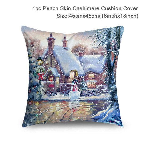 Funda de cojín de Feliz Navidad, Papá Noel, alce, decoración navideña para el hogar, adornos navideños 2024, Navidad, Año Nuevo 2023