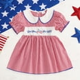thumbnail image 2 of Staki Toddler Baby Girl Dress Memorial Day Embroidery Smocked Plaid Ruffle Dresses Summer Clothes 4th of July Outfit,4-5 Years, 2 of 6