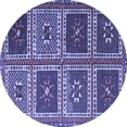 thumbnail image 1 of Ahgly Company Indoor Round Abstract Blue Contemporary Area Rugs, 6' Round, 1 of 4