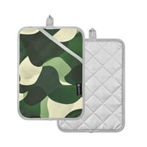 Yayeee Pot Holders Kitchen Heat Resistant with Pocket 7"x9.8" Cotton Oven Cooking Hot Pads, Black Abstract