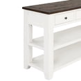 thumbnail image 5 of 48" Solid Pine Wood Top Console Table, Modern Entryway Sofa Side Table with 3 Storage Drawers and 2 Shelves. for the Living Room, Entryway and Bedroom, Easy to Assemble, White, 5 of 7