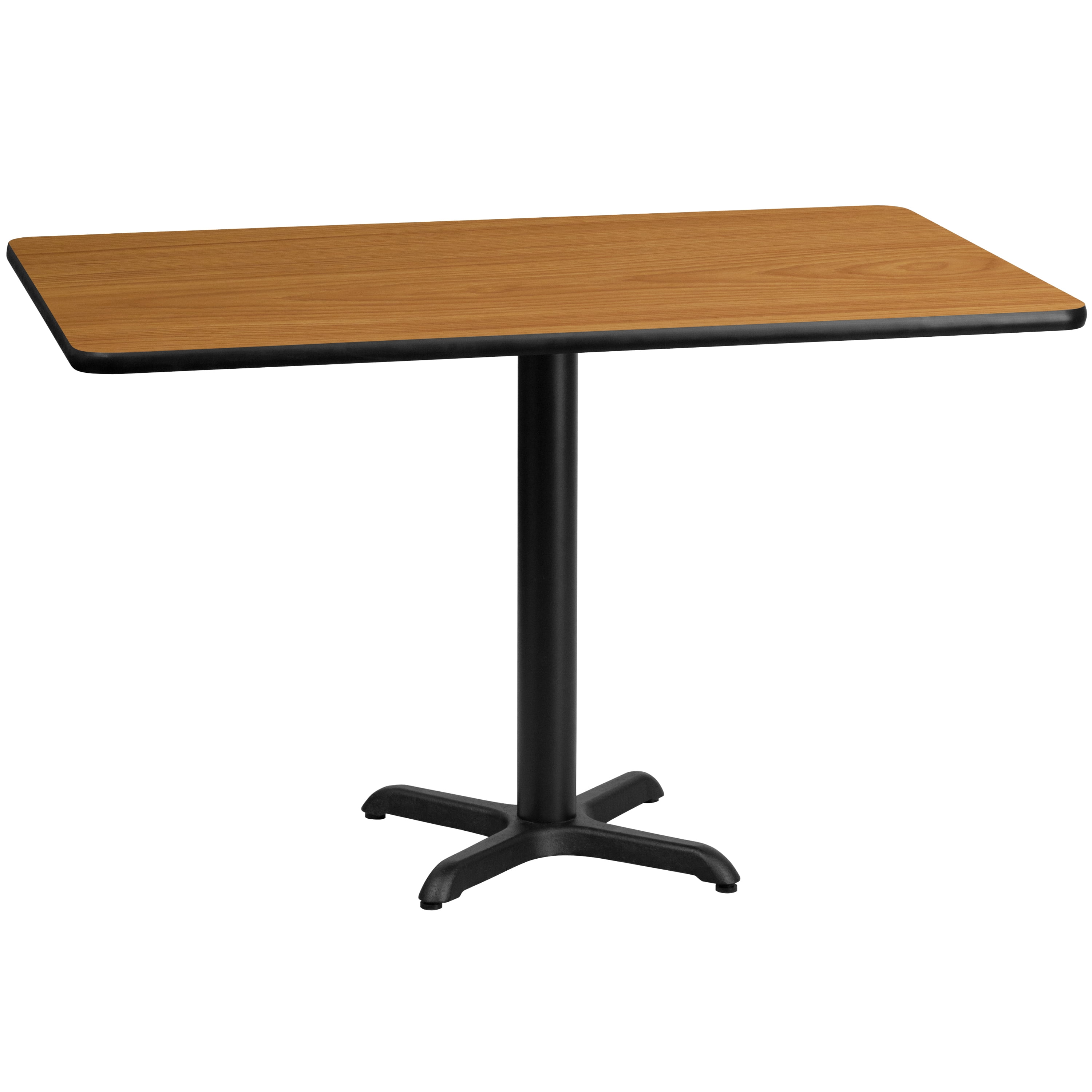 Flash Furniture 30'' x 60'' Rectangular Black Laminate Table Top with 22'' x 22'' Table Height Bases
