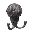 thumbnail image 3 of Perchero de pared de hierro fundido con forma de cabeza de animal, con dos ganchos y tornillos para baño, accesorios de cocina, toallero, colgador de Perro, 3 of 8