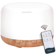 500ML Essential Oil Diffuser - Cool Mist Humidifier, 7-Color LED for Home（Shallow wood grain background）