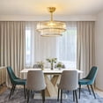 thumbnail image 5 of 20" Gold Glass Chandelier Ceiling Fan with Light Remote Control, Gold Fandelier Ceiling Fans with Lights, Caged Mid Century with 6 Speeds for Bedroom, Living Room, Nursery, 5 of 12