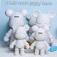 thumbnail image 2 of Typpkmm New Diy Paint Fluid Animal Bear Rabbit Lucky Dragon Hand Painted Home Decoration Doll White, 2 of 4