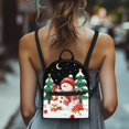 thumbnail image 4 of Eheartsgir Christmas Snowman Small Backpack, Adjustable Polyester Mini Backpack for Travel Shopping, Zipper Closure Travel Backpack Purse, 4 of 8