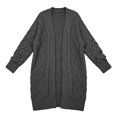 thumbnail image 7 of Otvok Ladies Open Front Maxi Knit Sweater Coat, Women Oversized Long Sleeve Diamond Cable Knit Loose Fit Cardigan Outerwear, 7 of 7