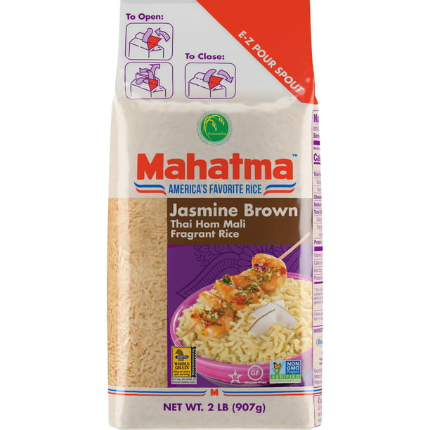 Mahatma Authentic Aromatic Jasmine Whole Grain Brown Rice 2 lb ...