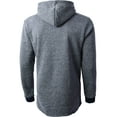 thumbnail image 3 of Ma Croix Mens Lightweight Marled Pullover Hoodie Texture Brushed Fleece Longline, 3 of 5
