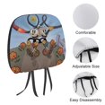 thumbnail image 3 of Cuphead Mugman Car Headrest Cover 2 Pcs Vehicles Seat Pillow Cover Protector Accessories Decor Auto Front/Rear Seats Head Rest Cover 2 Pcs Universal Fit Most Cars Sedan SUV Van, 3 of 7