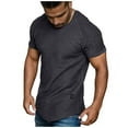 thumbnail image 5 of Men's Muscle Fit Gym T-Shirt Raglan Sleeve Bodybuilding Workout Tee Fashion Hipster Athletic Shirt Comfortable Breathable Training Top Men's Tops T-Shirt Casual Crew Neck Loose, 5 of 5