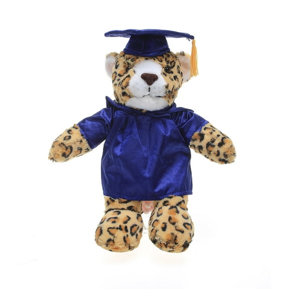 Made by Aliens Personalized Leopard Stuffed Animal Plush Toy – Perfect Gift for Graduation Name or Your School Logo on Gown, Best for Any Grad School Kids 12 Inches