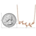 thumbnail image 2 of AFFY Olive Leaf Vine Petite Dainty Pendant Necklace 14k Rose Gold Over 925 Womens, 2 of 7