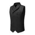 thumbnail image 2 of Cloudstyle Men's Double-Breasted Slim Fit Vest, Notch Lapel Business Casual Sleeveless Jacket for Office Wear, 2 of 11
