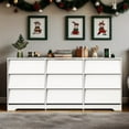 thumbnail image 5 of 55" White Dresser with 7 Large Drawers & Charging Station, Modern Wood Chest of Drawers Handle Free, 9 Drawers Dresser for bedroom, Living Room, Entryway, Hallway, 5 of 13