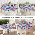 thumbnail image 7 of Pioneer Flower Floral Print Pattern Round Fitted Tablecloth with Elastic Edge,Dining Table Cover Waterproof,Outdoor Round Tablecloth for Camping,Dining,Indoor and Outdoor, 7 of 7