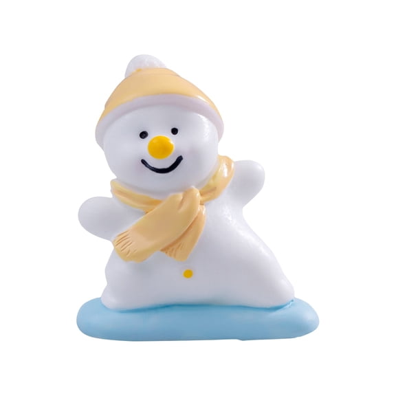 Ceramic Snowman Figurine Decorative Collectible Ornament for Holiday Winter Home Office Desk Display Gift
