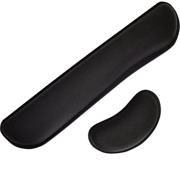 Gel Memory Foam Wrist Rest for Computer Keyboard,Mouse,Ergonomic Design,Desk Pads,2 Piece Set,Black