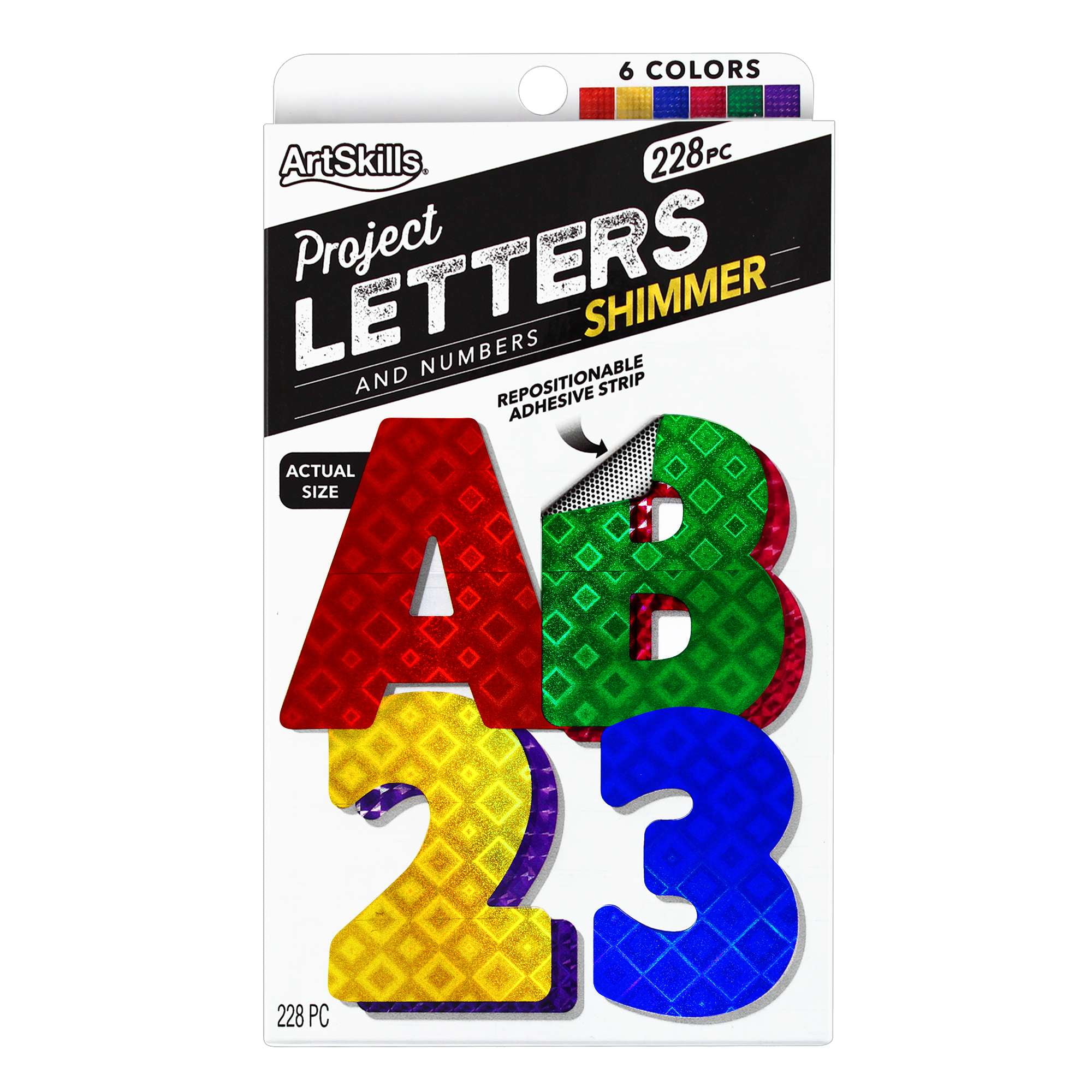 Artskills 2.5' Paper Letters and Numbers, 6 Holographic Colors, 216pc