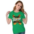 thumbnail image 4 of Merry Christmas Bacon Meat Lover Womens Slim Fit Graphic Tee Brisco Brands M, 4 of 5