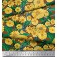 thumbnail image 2 of Soimoi Brown Cotton Duck Fabric Leaves & Aster Floral Print Fabric by the Yard 42 Inch Wide, 2 of 3