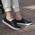 thumbnail image 5 of STQ Slip On Shoes for Women Comfort Fall Loafers Soft Business Casual Sneakers Black White Size 8, 5 of 6
