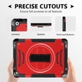 thumbnail image 5 of Shockproof Case for Apple iPad 9th/8th/7th Generation, with Pencil Holder Military Grade Protection Rotating Stand Hand Strap Shoulder Strap Bumper Rugged Case for iPad 10.2" 2021/2020/2019, Red, 5 of 8