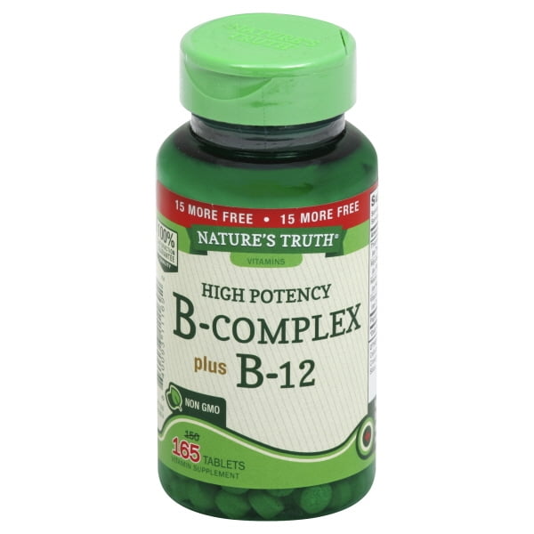 Vitamin B Complex Plus B12 165 Tablets Vegetarian, NonGMO