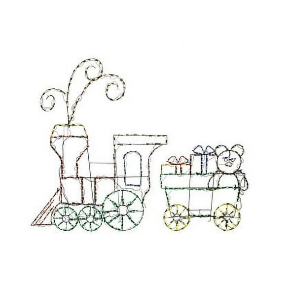 ProductWorks Multicolor Green Pro Line Lighted Train outdoor Decor, 390 LED Lights (2 Count)