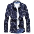 thumbnail image 1 of Blusa y camisa formal de manga larga con cuello vuelto para hombre, camisa con estampado a color, blusa de manga larga con cuello vuelto, blusa para hombre, 1 of 2