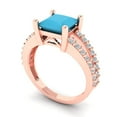 thumbnail image 2 of Clara Pucci 14K Rose Gold 2.48ct Turquoise Solitaire with Accents Ring, 2 of 8