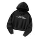 thumbnail image 4 of Sudadera con capucha recortada para mujer Ropa deportiva Tops con estilo pulóver Top corto Sudadera con capucha L, 4 of 8