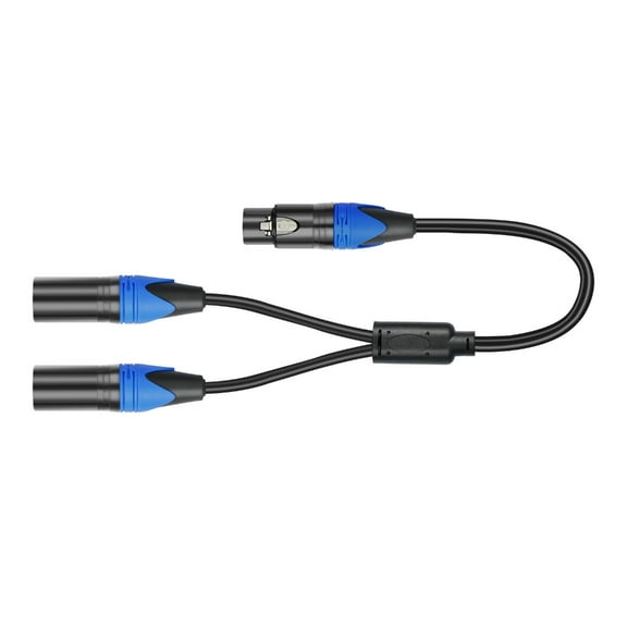 Splitter Cable Microphone Y Cable Female to Double Male 3 Pin Jacking Cable