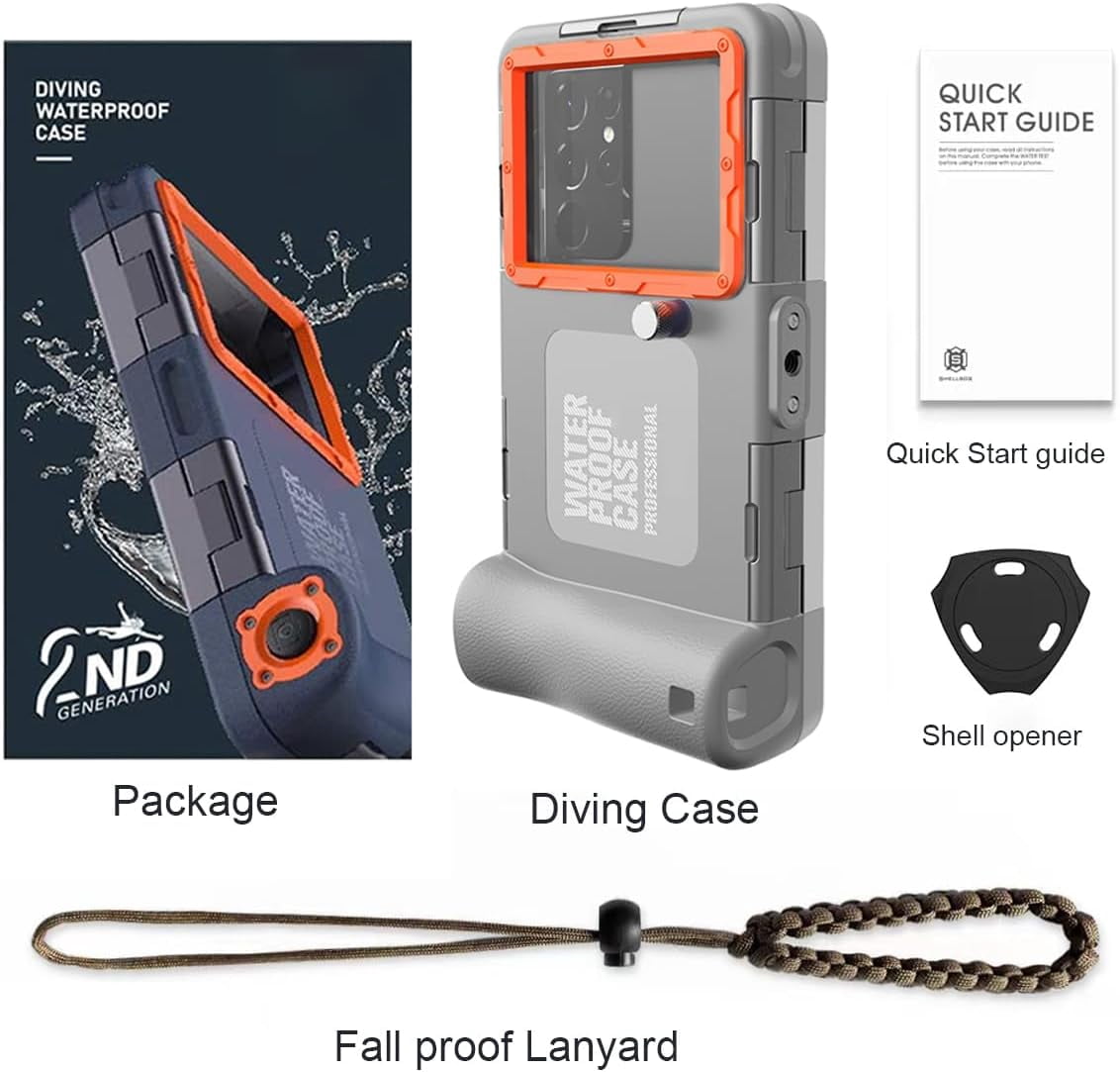 2026 Underwater Snorkeling Diving Phone Case for Phone 17/16/15/14/13/12Pro Max/Galaxy S25/S24/S23.(50ft/15m) Professional Scuba Dive Waterproof Case Underwater Photo Video