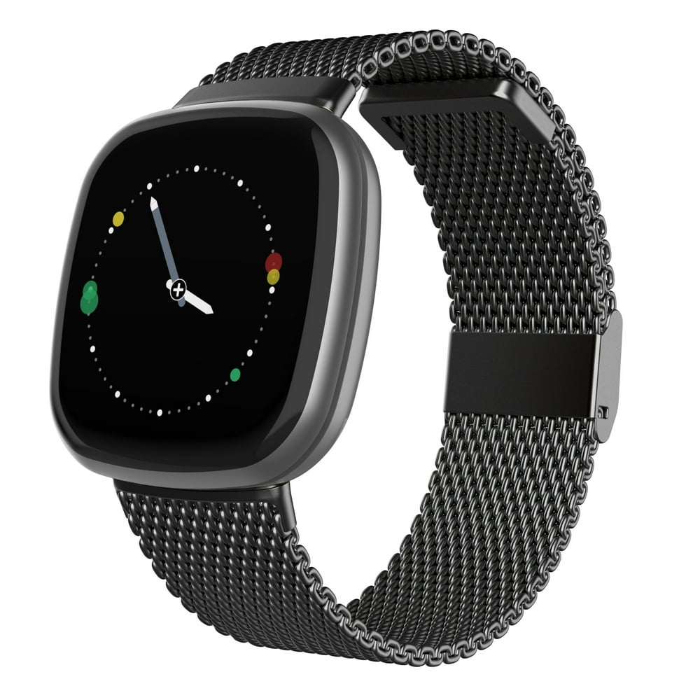 Adepoy - Compatible with Fitbit Versa 3 Bands/Fitbit Versa Sense Bands, Stainless Steel Mesh