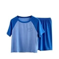 thumbnail image 2 of Amidoa Girls 2 Piece Outfits Summer Clothes Short Sleeve Cute T-Shirt and Casual Shorts Kids Clothing Sets,Blue Size 7, 2 of 5
