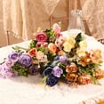 thumbnail image 7 of Artificial Flowers, 2Pcs Fake Peony Silk Hydrangea Flower Bouquet Flowers Arrangements Table Centerpieces (Purple), 7 of 7
