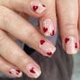 thumbnail image 3 of 24Pcs Short Round Press On Nails, Red Heart and White Polka Dot Full Cover Glossy Acrylic Fake Nails Reusable Glue On False Nail Tips for Valentine’s Day Daily Romantic Women Nail Art Decoration, 3 of 5