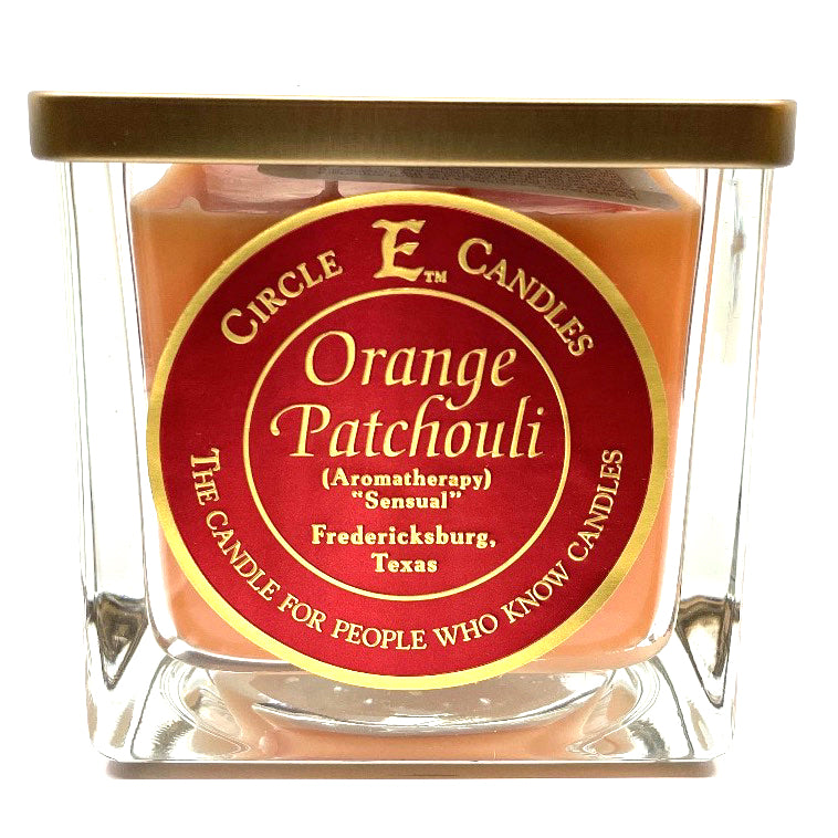 Circle E Candles, Orange Patchouli Scent, Small Size Jar Candle, 8oz, 1