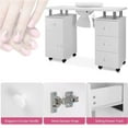 thumbnail image 4 of Ktaxon Nail Desk Manicure Table Storage Station with 4 Drawers, Lockable Wheels, White, 4 of 9